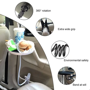 Reglabil Car Cup Holder Cafea Sticla Organizator Accesorii Tava de Alimentare de Automobile Masă pentru Burger cu cartofi Prajiti