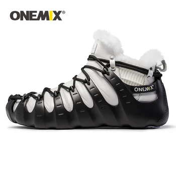 ONEMIX unisex Cizme de Iarnă Pentru Bărbați și Femei Pantofi de Mers pe jos în aer liber, Drumeții Pantofi Fără Lipici Adidași Ține de Cald de Mers pe jos Pantofi Romane