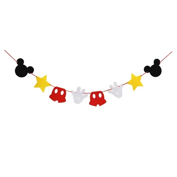 Mickey Tema 1 Decoratiuni Ziua de nastere Consumabile Băieți Fete Prima Petrecere cu Baloane Banner Tort Fân Copil Favoare