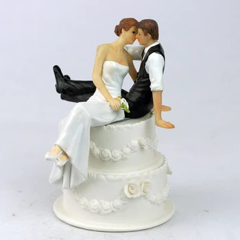 Romantic, Dulce Îmbrățișare Cuplu Tortul de Nunta Figurine de Tort de Nunta Decoratiuni Amuzante Toppers Tort OH014
