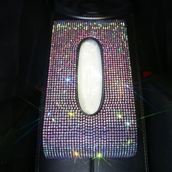 Masina Cutie de Tesut Stras Diamant Auto Țesut Titularul de tip Bloc, Cutie de Tesut de Styling Auto Cristal Colorate Diamante Bling Acoperi