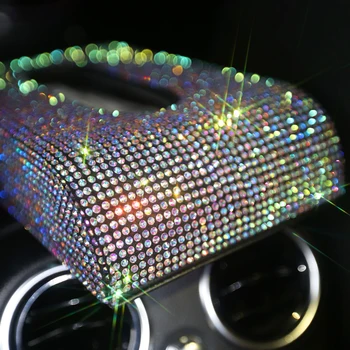 Masina Cutie de Tesut Stras Diamant Auto Țesut Titularul de tip Bloc, Cutie de Tesut de Styling Auto Cristal Colorate Diamante Bling Acoperi