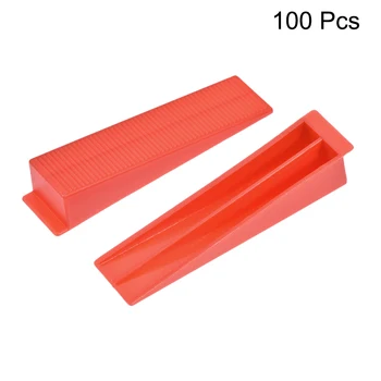 Uxcell 1buc Placi de Nivelare Sistem de Pene PP Plastic Reutilizabile Pene Roșii Reutilizabile instrumente de mare pentru podea, perete stabilirea 100buc