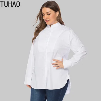 TUHAO Toamnă Doamnă Birou Formale Bluza Alb Dimensiuni Mari 4XL 5XL 3XL Femme Lenjerie Femei, Bluze de Lungime Medie Tricouri LW77