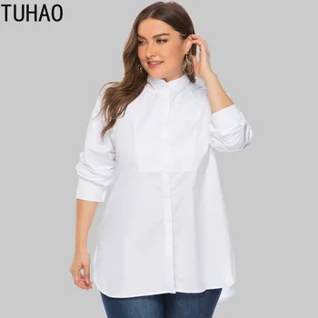 TUHAO Toamnă Doamnă Birou Formale Bluza Alb Dimensiuni Mari 4XL 5XL 3XL Femme Lenjerie Femei, Bluze de Lungime Medie Tricouri LW77