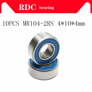 10BUC ABEC-5 MR104-2RS MR104 2RS MR104 RS MR104RS 4x10x4 mm Albastru de cauciuc sigilat miniatură de Înaltă calitate, deep groove ball bearing