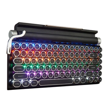 Noul Hot Typewriter Keyboard Wireless Bluetooth RGB lumina de Fundal Colorate Retro Tastatură Mecanică pentru Mobil Tablet Laptop