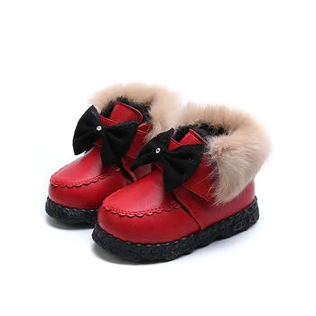 Cizme Copii 1 2 3 4 5 6 Ani Copilul Vechi Impermeabil Cizme De Zapada Scurt 2020 Iarna Noua Moda Bowknot Pluș Copii Pantofi Pentru Fete