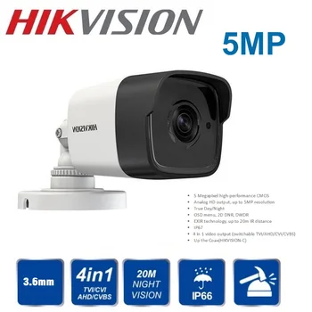 Hikvision camera de 5MP interior si exterior rezistent la apa TVI/ AHD/ CVBS 4 ÎN 1 Analog Camera Bullet DS-2CE16H0T-ITF sistem CCTV