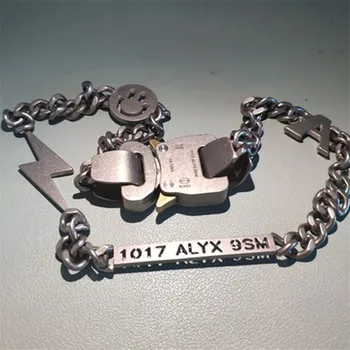 1017 ALYX 9sm Fulger ALYX Erou Lanț Colier din Oțel Inoxidabil Lanț de Metal Clasic High Street Smiley Coliere de Perle