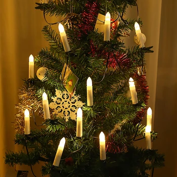Nouă Ani a CONDUS Lumânări fără flacără la Distanță Lumânări Conice Led-uri de Lumină Ceai pentru Acasa, Petrecere de Crăciun, Decorațiuni pentru Bradul de Lampa