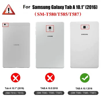 Caz pentru Samsung Galaxy Tab 10.1 2016 Acoperi Auto Somn Trezi din Piele PU T580 T585 T580N T585N Corp Plin Cazuri de Protecție