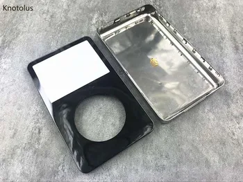 Knotolus plastic negru fata masca cu metal argintiu locuințe din spate caz acoperire pentru iPod a 5-gen video 30gb 60gb 80gb