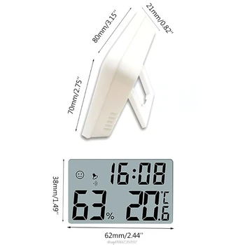 CH-915 Multifuncțional de Înaltă Precizie Termometru Higrometru Electronic Automat de Temperatură și Umiditate Monitor Ceas Mare O27 20
