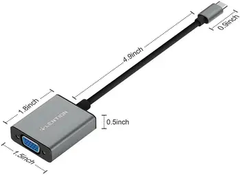 Lention USB-C to VGA Adapter, Tip C pentru Cablu VGA Converter pentru MacBook Pro 13/15/16 (Port Thunderbolt 3), 2018 2019 MacBook Air