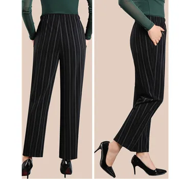 Femei Pantaloni 2020 Moda Primavara Toamna Bunica Negru Liber de Înaltă talie Pantaloni Drepte Plus dimensiunea Vrac Femei Pantaloni Casual 5XL