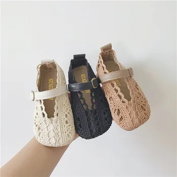 Copilul Printesa Pantofi 2020 Noi De Vara Fete Culoare Solidă Dantelă Pantofi De Copil Fund Moale Copii Cool Pantofi Pantofi De Moda