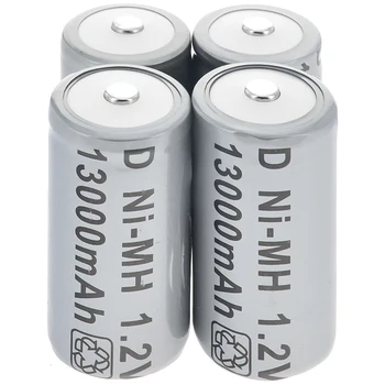 4buc 13000mAh 1.2 V Ni-MH Baterie Reîncărcabilă de Celule Gri D Dimensiune baterie de Tip D Tip D