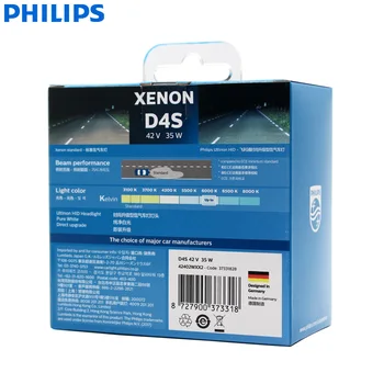 Philips Ultinon ASCUNS D4S 42402WXX2 35W 6000K Alb Rece Lumina HID Xenon pentru Faruri Auto-Bec Auto Lămpi Stil (Twin Pack)