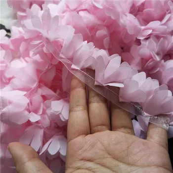 Manual diy roz 3D șifon flori dantelă asieta papusa rochie de nunta rochie de dantelă accesorii dantela