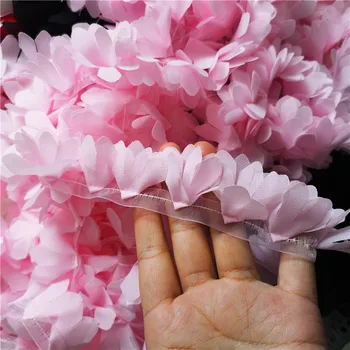 Manual diy roz 3D șifon flori dantelă asieta papusa rochie de nunta rochie de dantelă accesorii dantela