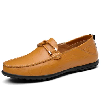 Stil simplu de vacă din piele barbati pantofi casual fund moale apartamente mazăre pantofi confortabil de conducere mocasini Suport Dropshipping
