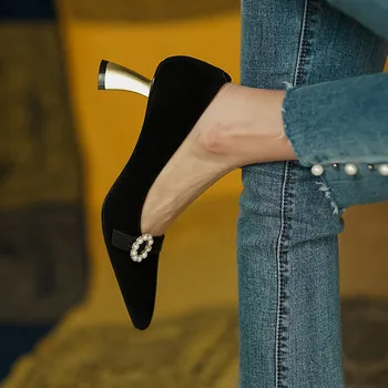 FEDONAS Sexy Rhinestion Pantofi Pentru Femei din Piele de Cina Tocuri inalte Pompe 2021 Primăvară Club de Noapte Pantofi de Dans Femeie Tocuri