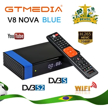 GTMEDIA V8 NOVA Albastru cu Built-in wifi HEVC AVS+ H. 265 TV prin Satelit Receptor pentru nord america de sud au valori în Brazilia casa