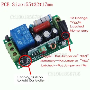 AC220V 1CH 10A Control de la Distanță Comutator de Lumină Releu de Ieșire Modul Receptor Radio + Caz Transport Gratuit