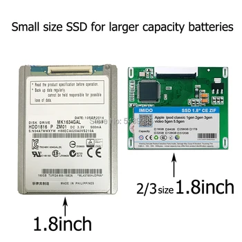 Noul SSD de 128GB, 256GB 512GB 1TB Pentru Ipod classic 7Gen Ipod video 5 Înlocui MK3008GAH MK8010GAH MK1634GAL Ipod instrument de HDD