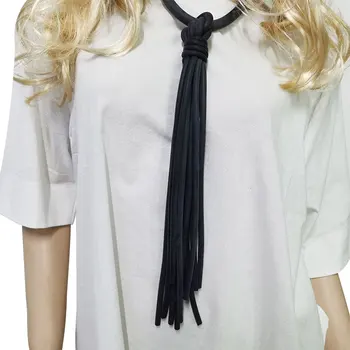 New Design Din Piele Cauciuc Ciucure Lung Pandantiv Colier Pentru Femei De Moda Gotic Bijuterii Handmade Cadou Decor Cravată Doamnelor