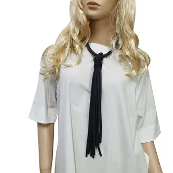 New Design Din Piele Cauciuc Ciucure Lung Pandantiv Colier Pentru Femei De Moda Gotic Bijuterii Handmade Cadou Decor Cravată Doamnelor
