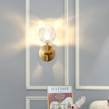 Post-modern Luciu Lampă de Perete Camera de Cristal Lumini de Perete Simplu Culoar Lampa de Dormitor, Noptiere, Oglinda, Lampa cu Lumini de Perete pentru Casa