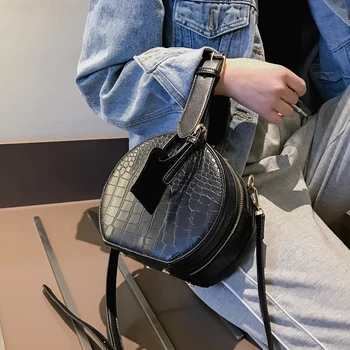 Elegant, Feminin Crocodil Model Tote sac 2019 Nou de Înaltă Calitate din Piele PU pentru Femei Geantă de mână de Designer Rotund Umăr Geanta Messenger
