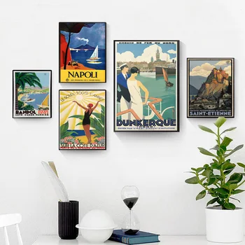 Pictura panza printuri Vintage Peisaj Retro, Arta de Perete Poze Poster Printuri alb-negru Pentru Living Modern decor acasă
