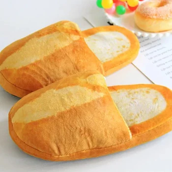 Femeile Pantufa 3D Pâine Iubitorii de Adult Papuci de casă Etaj Interior Acasă Pantofi Dormitor Cald Papuci Moi Pantunflas Para Mujer Chistosas