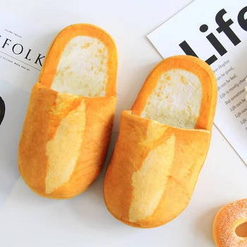 Femeile Pantufa 3D Pâine Iubitorii de Adult Papuci de casă Etaj Interior Acasă Pantofi Dormitor Cald Papuci Moi Pantunflas Para Mujer Chistosas