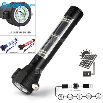 T09 Masina Alimentat Solare Lanterna 200 Lumeni USB RechargeTactical Multi-funcție Lanternă, Rezistent la Apă Instrument de Urgență