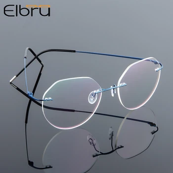 Elbru Ultralight Rame Ochelari De Vedere De Memorie Titan Fără Ramă De Ochelari De Citit Bărbați Și Femei Presbyopic Ochelari De Vedere De Design De Brand 2020