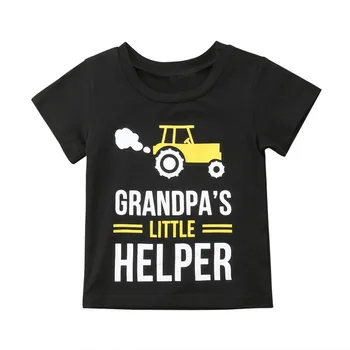 1 buc Bunicul și Bunicul lui Little Helper Potrivire Bunicul și Nepotul tricouri de Vara cu Maneci Scurte Potrivire Familia Utilaje