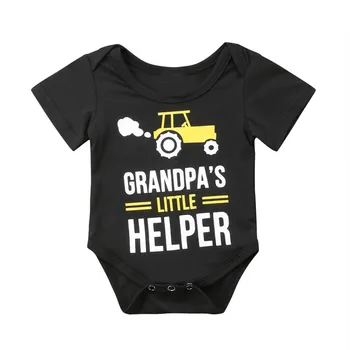 1 buc Bunicul și Bunicul lui Little Helper Potrivire Bunicul și Nepotul tricouri de Vara cu Maneci Scurte Potrivire Familia Utilaje
