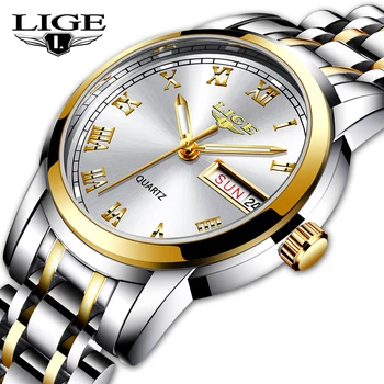LIGE Lux Doamnelor Ceas Femei Impermeabil Rose Gold Curea din Otel Femei Ceasuri de mână de Brand de Top Brățară Ceas Relogio Feminino