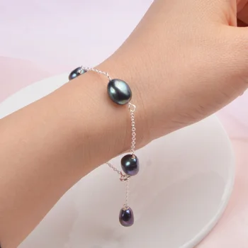 ASHIQI Veritabil 925 Sterling Silver Naturale Baroc Pearl Brățară Pentru Femei de moda de apă Dulce Pearl bijuterii