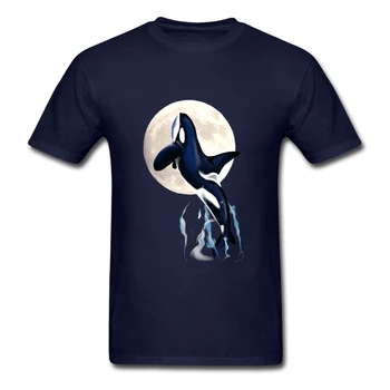 De înaltă Calitate, tricou Tip Orca Luna Noutate Tricouri Barbati O-Gat Maneci Scurte T Shirt de Imprimare Amuzant T Camasi Barbati