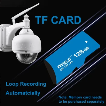 Exterior Impermeabil Card SD de Aluminiu 5MP HD de Urmărire Automată WiFi Camera IP 5X PTZ Mic Difuzor Audio Vorbesc CamHi de Monitorizare Telefon