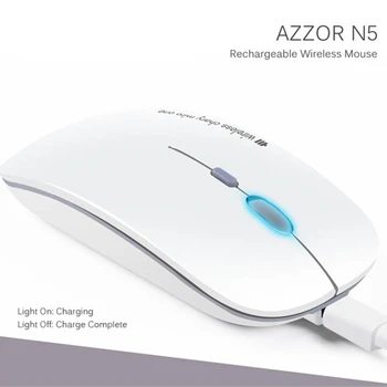 Azzor N5 Reîncărcabilă 2.4 G Mouse Wireless Ultra-Subțire USB Optic Ergonomic Gaming de Lucru Silențios Soareci Pentru Laptop de Gamer