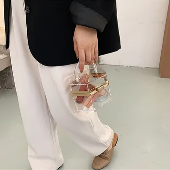 PVC Transparent Genți de mână pentru Femei 2020 Moda Bomboane de Culoare de sex Feminin Saci de Messenger Mini Designer Ruj de Umăr, Crossbody Sac