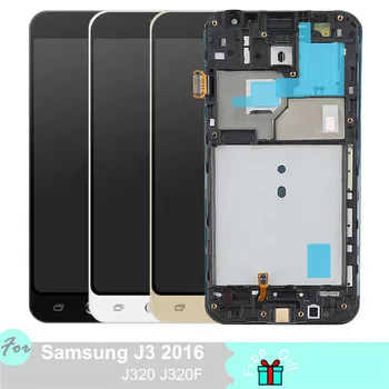 J320 LCD pentru Samsung Galaxy J3 2016 J320F Display SM-J320FN/M/H/DS Ecran Tactil Digitizer Înlocuirea Ansamblului Cadru Butonul Home
