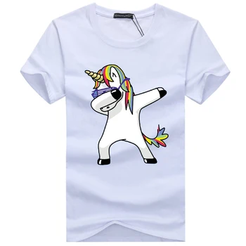 2019 Bărbați t-shirt pentru Bărbați Vară mâneci scurte Unicorn desene animate imprimate amuzant tricou barbati Casual din bumbac brand tee camasa pentru barbati