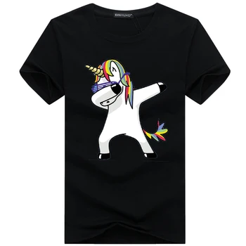 2019 Bărbați t-shirt pentru Bărbați Vară mâneci scurte Unicorn desene animate imprimate amuzant tricou barbati Casual din bumbac brand tee camasa pentru barbati